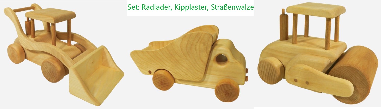 08 Set Radlader-Kipplaster-Straßenwalze